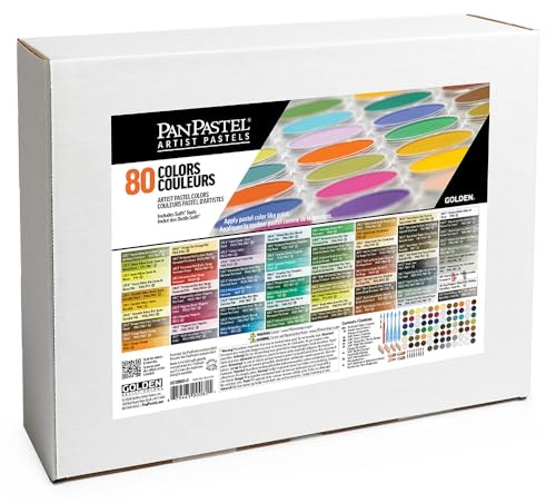 PanPastel Artist Pastels by GOLDEN, 80 Color Set, Professional Artist Pastels, Unique Pan Format (cake-like)