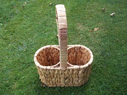 Flaschenkorb, Flaschenträger aus Wasserhyazinthe für 2 Flaschen