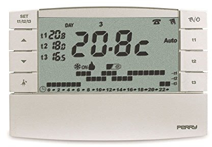 Perry 1TXCRTX05RX01 Cronotermostato Wireless Completo Parete, Bianco