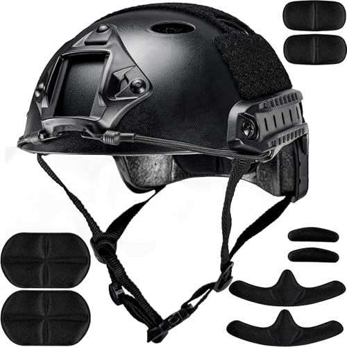 H World - Casco da combattimento SWAT Combat PJ per CQB tiro Airsoft Paintball (nero)