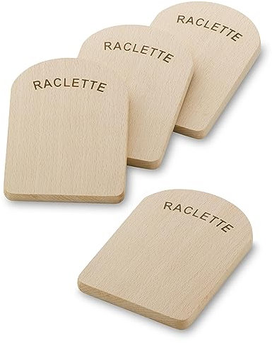 kela Set de 4 dessous de plat à raclette BAAR, planche à raclette en bois 14 x 9,5 cm, bois de hêtre, dessous de plat accessoires raclette, parking raclette