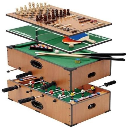 Gr8 Home 5 in 1 Table Top Game Set | Mini Football, Pool Table, Ping Pong, Chess & Backgammon | Table Top Games Set for Kids & Family | Small Pool Table Multi Game Toy