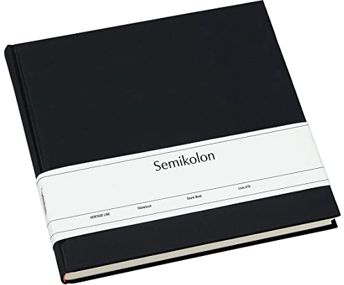Semikolon för evigt gästbok ofodrad svart + + 120 ark handgjort papper + + + grenbok för eviga stunder + kvalitet tillverkad