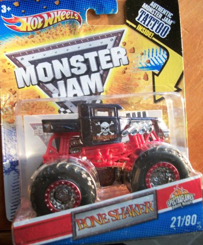 2011 Hot Wheels Monster Jam *SPECTRAFLAMES* #21/80 BONE SHAKER 1:64 Scale Collectible Truck with Monster Jam TATTOO