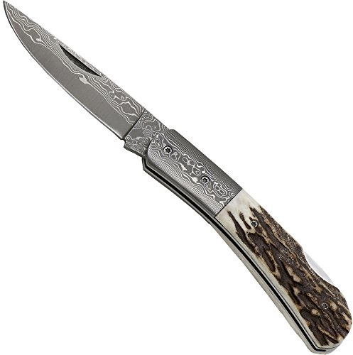 Haller Damast-Taschenmesser Hirschhorngriff, 42971