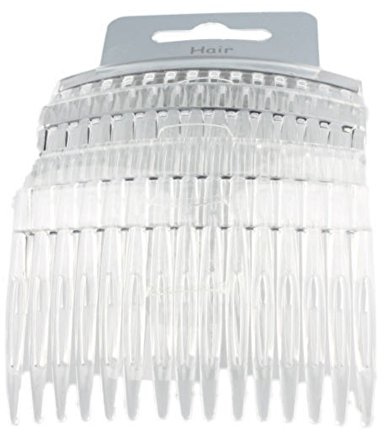 Set of 4 Clear Plain Hair Combs Slides 7cm (2.8)