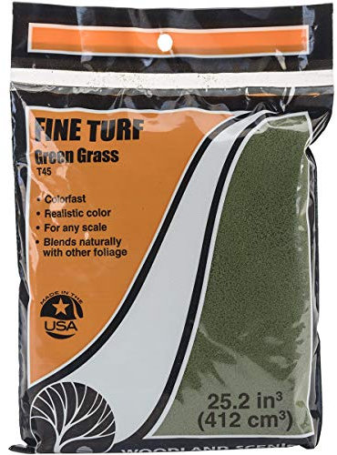 Woodland Scenics Turf 18 to 25.2 Cubic Inches-Green Grass - Fine