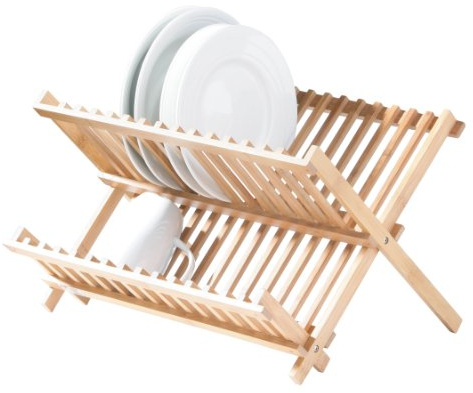Premier Housewares Bamboo Folding Dish Rack, 40 x 32 x 26 cm - Natural