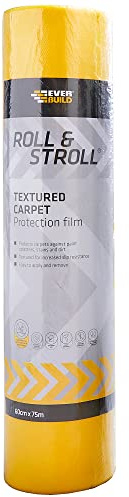 Everbuild Roll and Stroll Textured Carpet Protector, Yellow, 600 mm x 75 m | Anti-Slip Texture
