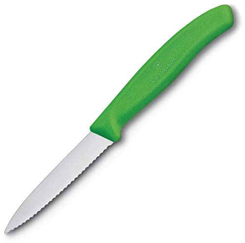 Victorinox 67636L114 Couteauà éplucher Pointe pointue Bord dentelé Vert 8 cm 7,6 cm