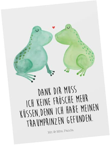 Mr. & Mrs. Panda Postkarte Frosch Liebe - Geschenk, Postkarten, Ansichtskarte, Fotokarte, Freundin, Frösche, Grußkarte, Ansichtskarten, Hochzeitstag