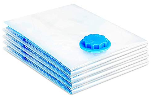 LIVIVO Pack of 8 Premium Vacuum Storage Bags – 50x70cm Medium Space Saver Bags for Clothes, Bedding, Duvets & Pillows – Airtight, Waterproof Compression Pouches (Blue)