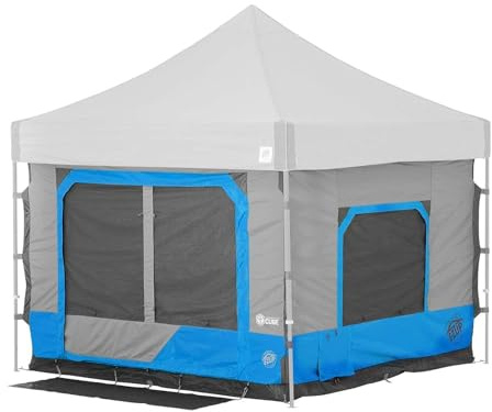 E-Z UP Camping Cube 6.4, Converts 10' Straight Leg Canopy into Camping Tent (Canopy/SHELTER NOT Included), Splash