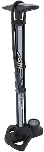 CONTEC Air Support Bicycle Pump for All Valves up to 10 Bar 2018, Colour: Schwarz