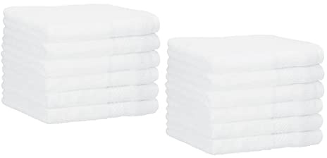Betz Palermo Gästehandtücher Set 12-teilig – 12× Gästehandtuch 30×50 cm, 100% Baumwolle 360 g/m², weich & saugstark, Oeko-TEX® Farbe weiß