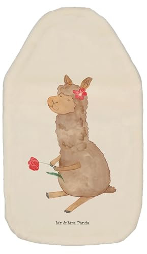 Mr. & Mrs. Panda Wärmflasche Alpaka Blume - Geschenk, Alpaka Witz, Lama, Kinderwärmflasche, Alpaka Spruch, Wärmflaschenbezug, Wärmekissen,