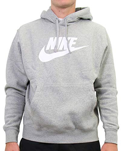 Nike Sw Club Kapuzenpullover Dk Grey Heather/Matte Silver/White XXL