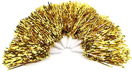 Keenso Cheerleader Pompons, 6 STK. PET Cheerleading Pompons Atmosphäre-Cheering Pompons für Sportfest, Stadion, Party, Feiertag, Feiern, Bühnenleistung
