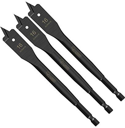 3 x SabreCut SCRIW16_3 16mm x 152mm Impact Rated Flat Wood Spade Bits for Softwood Hardwood Chipboard