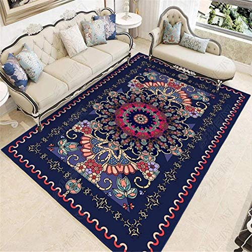LLAAIT Tappeti persiani Etnici Stile Vintage per Soggiorno 3D Stampa tappeti Camera da Letto Tappeto Decorativo Zona Tappeto Antiscivolo Lavabile, 5.120x200 cm