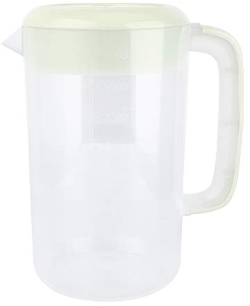 DOITOOL Großer Kunststoffkrug mit Deckel und Griff, hitzebeständig, für heißes und kaltes Wasser, Wasserkrug für Getränke, Saftglas, Teekessel, 4000 ml, hellgrün