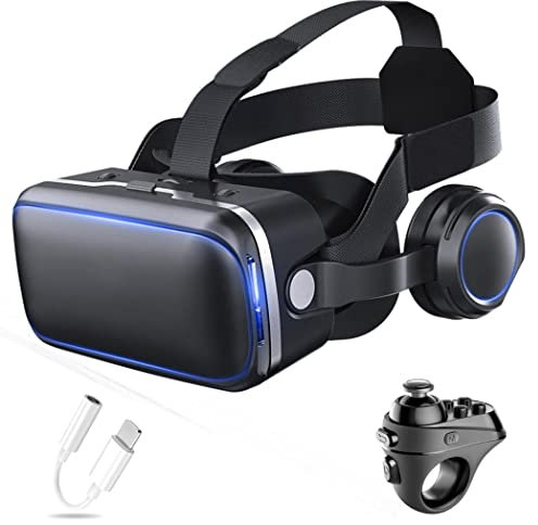 Occhiali VR, Visore Realtà Virtuale, Cuffie 3D VR Compatibile con Tutti Gli, Lente Regolabile per Film e Giochi 3D, per iPhone 13 Pro Max/13 Pro/13/12/11, per Samsung Galaxy S21, Huawei, Xiaomi