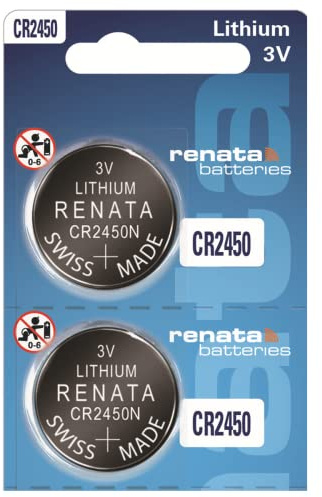 Renata CR2450 Lot de 2 piles bouton au lithium 3 V