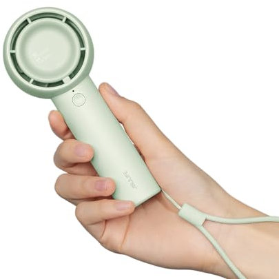 JISULIFE Bärbar minifläkt, vinglös, säker design, kraftfull turbo-handfläkt med 3 hastigheter, uppladdningsbar via USB, perfekt för resor/ögonfransar/presenter