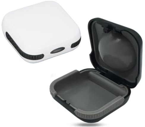 SQHY Hearing Aid Cases,2 Pack Waterproof Hearing Aid Protection Storage Box | Built in High Elastic Silicone Air Cushion Ball to Prevent the Hearing Aid from Broken(One Black and one White)