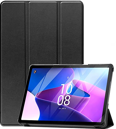 ProCase Hülle für Lenovo Tab M10 (3rd Gen) 25,7cm (10,1 Zoll, 1920 x 2200, FHD Display) 2022 - Ultra Dünn Stander Schutzhülle für Android Tablet - Schwarz