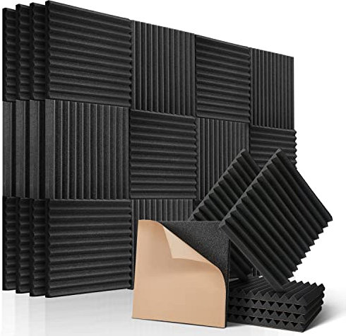 50 Stück Akustikschaumstoff Selbstklebend, Schalldämmung, schallschutz für Podcastsfür Podcast Aufnahmestudio, reduzieren Hall-Echo-Fliesen für Decken im Heimbüro, 30x30x2.5cm