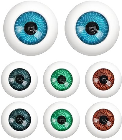 Veemoon 8pcs Halloween Acrylic Eyeballs Scary Diy Eyeball Props Hollow Plastic Eyes Skeleton Eyes Accessories 26 Mm Realistic Eyes for Crafts Making Sculptures Props Costume Party Favors