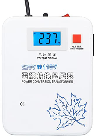 Transformador de Potencia Monofásico de 1500 W, Convertidor de Voltaje Reductor de CA de 220 V a 110 V de Baja Frecuencia para TV, Aire Acondicionado, Instrumento (Enchufe de
