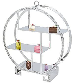 OQHAIR Soporte para Tartas Soporte Creativo para Tartas de Acero Inoxidable, decoración de Mesa de Postre Grande, Comida fría, Mesa de Descanso para té, Soporte para Frutas, Soporte de ex