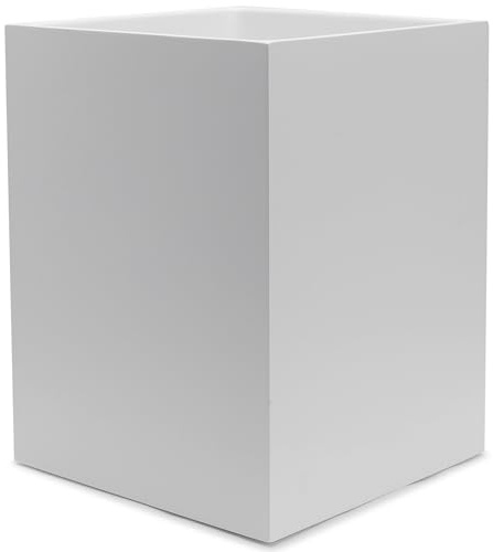YEW DESIGN Matte White Square Small Trash Can, 2 Gallons / 7.5L Garbage Can, Waste Basket for Home, Bathrooms, Office, Under Desk, Bedroom, Laundry Room, Kitchen, Kids Room, and Dorm