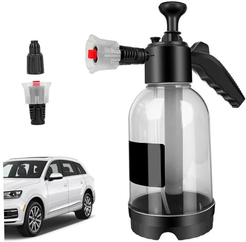 Spruzzatore di schiuma per auto, bottiglia di schiuma per lavaggio auto a pressione a mano 2 litri, blaster pompa in schiuma, spruzzatore di schiuma di neve manuale, spruzzatore per lavaggio in a