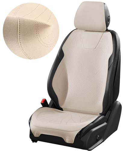 Wantli PU Housses De Siège Voiture Avant, Housse De Siège Voiture Universel, Coussin De Siège De Voiture, Respirant (Blanc)