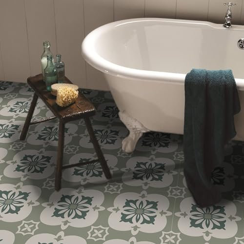 Vinyl Flooring Self Adhesive Floor Tiles Sticker Peel and Stick Vinyl Flooring Planks for Kitchen Living Room and Bathroom Floor, Sage Green