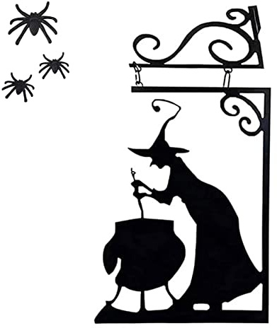 du chaudron de la Sorcière - Décoration de la Cour avec Signe du chaudron, du chaudron de Sorcière d'Halloween | de Panneau pour Coin de Jardin en fonte, Panneau pour un