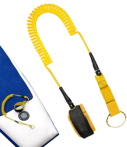 Surfbrett-Leine – Schnellverschluss-Bodyboard-Gurt – 7 mm dicke Surfbrett-Sicherheitsleine, elastisches Spiralband für Paddleboards, Surfbretter, Kajaks