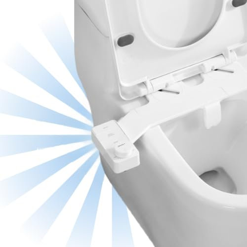 LAVUKO PRO 2ème génération - Bidet Japonais Modulable pour Nettoyage Facile - Installation sur Cuvette - Double Avant/Arrière Autonettoyantes - Réglage Pression Eau Froide - Sans Électricité