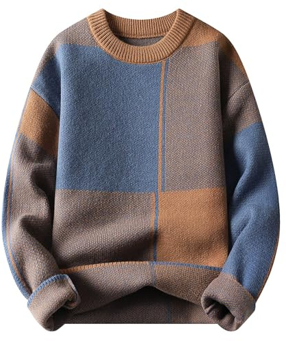 Strickparka Herren lässiger Pullover, verdickter Langarm-Strickpullover Camp Fleece Kinder