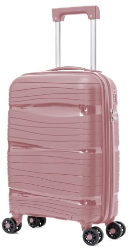 ARTREE Maletas de Viaje Pequeña, Equipaje de Mano Rígida Polipropileno con 4 Ruedas Giratorias y Cierre de Combinación Maleta de Cabina Mini para Niños 52x35x20cm, 28L (Rosa)