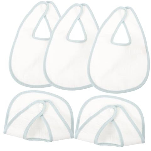BESTonZON 5stücke Baumwolle Babyspeichelschutz Junge Mädchen Sabberlätzchen Fütterungslätzchen Beißlätzchen Knopfdesign Wiederverwendbar Waschbar