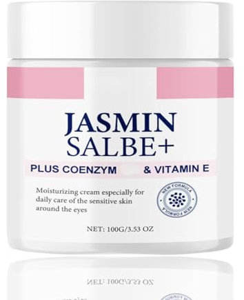 Jasminsalbe Plus, Jasmin Salbe Augen, Jasminsalbe Augenringe Schlupflider, Augencreme mit Collagen und Aloe Vera, Augenpflege für Frauen & Männer (A, 100g)