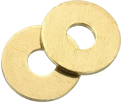 QUARKZMAN 50 Pz Rondelle Ottone M4 Rondella Piatta 12mm OD Metallo Anello | 0.8mm Spessore, per Viti Bulloni Dadi