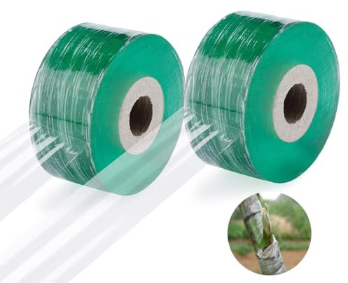 Lot de 2 rouleaux extensibles pour jardinage, film de greffage, adhésif de greffage, rubans de greffage, rubans de culture pour greffer des plantes, réparer des arbres et des fruits