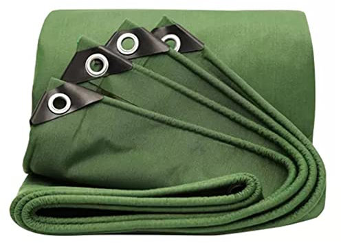 Strapazierfähige grüne Abdeckplane, 0,75 mm, wasserdichte Abdeckfolie, verstärkte Ösen, Oxford-Leinwand, 4 x 8 m, langlebiger Outdoor-Schutz für Camping, Bau und mehr