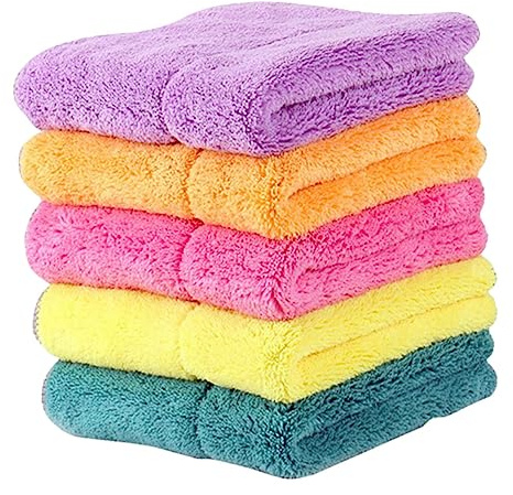 BESTYASH 5pièces Torchons Absorbants Non Gras Chiffons De Nettoyage pour Cuisine Lot de Torchons Pratiques Et Durables