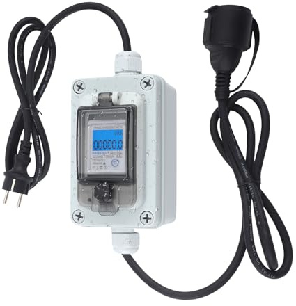 Compteur D'éLectricité NuméRique Portable 230 V, 60 A Compteur D'éLectricité Portable CEE Compteur Kwh Portable pour L'ExtéRieur, Compteur D'éLectricité NuméRique à LED à Prise Industrielle, RéSistan